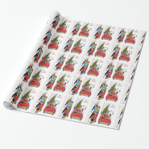 rockabilly vintage Christmas Wrapping Paper
