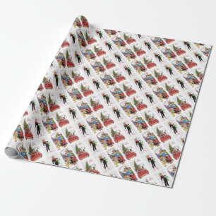 rockabilly vintage Christmas Wrapping Paper