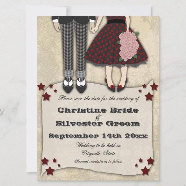 Rockabilly Wedding, 6.5x8.75 save the date (Front)