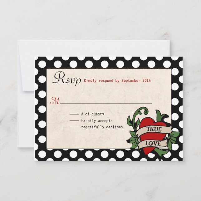 Rockabilly Wedding RSVP Card (Front)