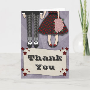 Rockabilly Wedding, thank you Card