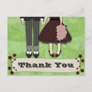 Rockabilly Wedding, thank you Postcard