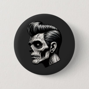 Rockabilly Zombie Vibes 6 Cm Round Badge