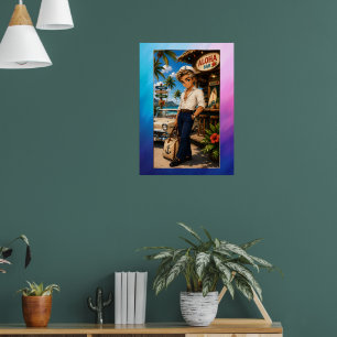 Rockachibi Bruce Dawn Vintage Poster