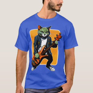 Rockat Rock Cat Playing Guitar Vintage Love Cats T-Shirt