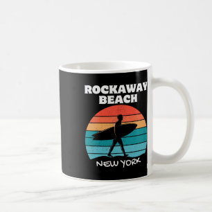 Rockaway Beach New York Surf Vintage Sunset Surfin Coffee Mug