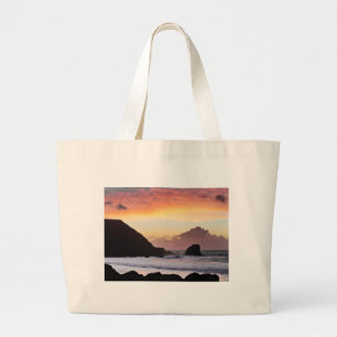 Rockaway Beach Sunset Large Tote Bag