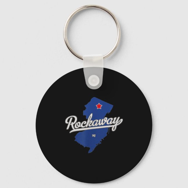 Rockaway New Jersey Nj Map  Key Ring (Front)