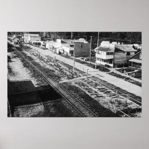 Rockaway, Oregon Beach and Main Street Photograp Poster
