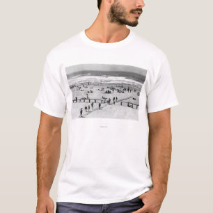 Rockaway, Oregon Beach Scene and Swimmers T-Shirt