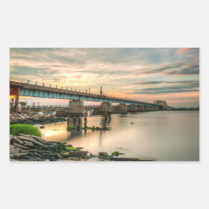 Rockaway Train Bridge Rectangular Sticker
