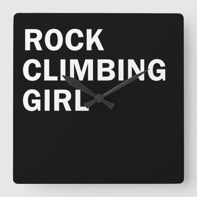 Rockclimbing girl square wall clock (Front)