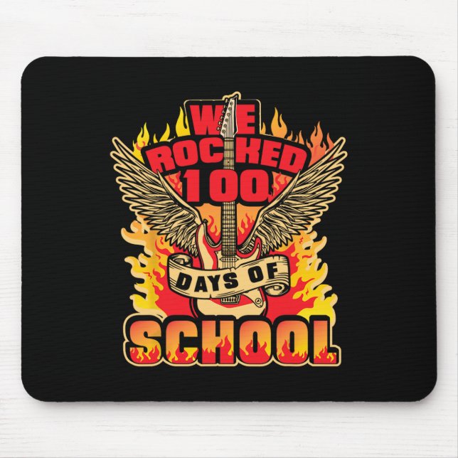 Rocked 100 Days Of School Music 100 Days Of School Mouse Mat (Front)