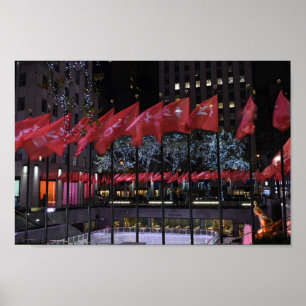 Rockefeller Center Ice Skating Rink NYC Photograph Poster