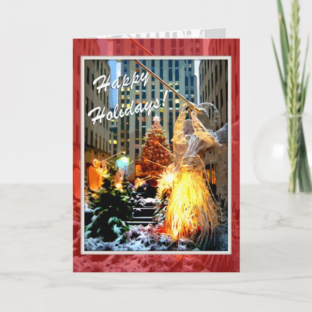 Rockefeller Centre Christmas Tree Greeting Cards (Front)