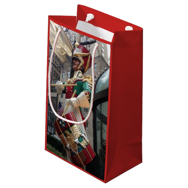 Rockefeller Centre Drummer Boy Christmas New York Small Gift Bag (Back Angled)