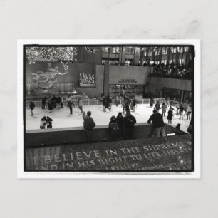 Rockefeller Centre Ice Rick Postcard