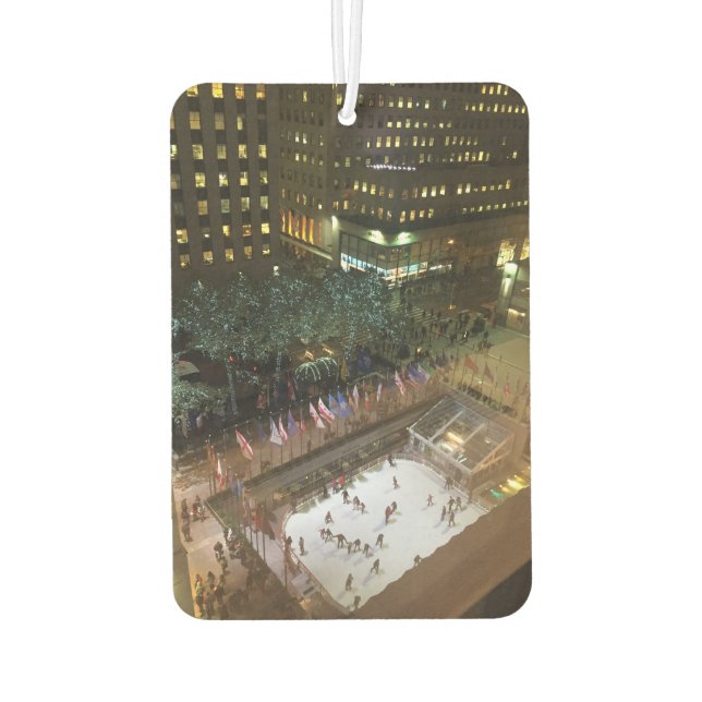 Rockefeller Centre Ice Skating Christmas Tree NYC Car Air Freshener (Back)
