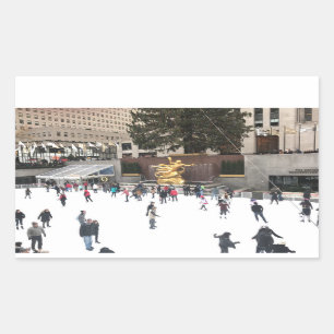 Rockefeller Centre Ice Skating Rink NYC Photograph Rectangular Sticker