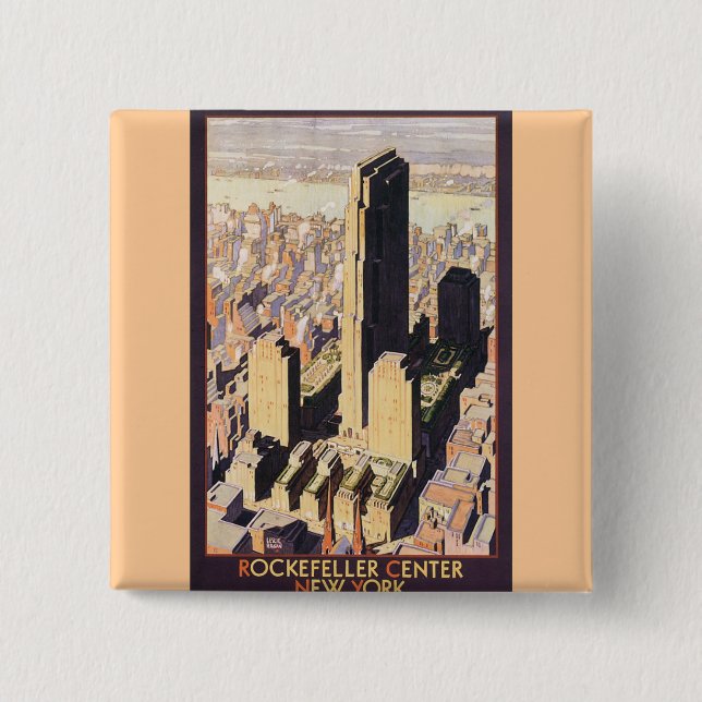 Rockefeller Centre New York 15 Cm Square Badge (Front)