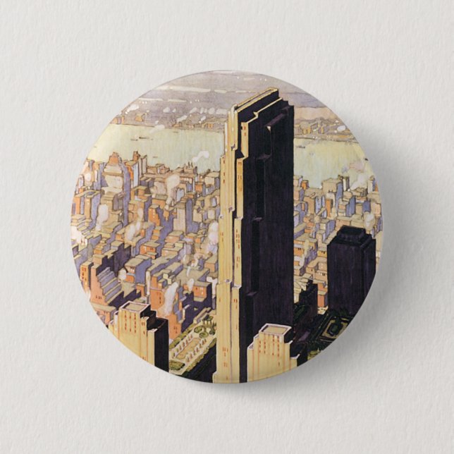 Rockefeller Centre New York 6 Cm Round Badge (Front)