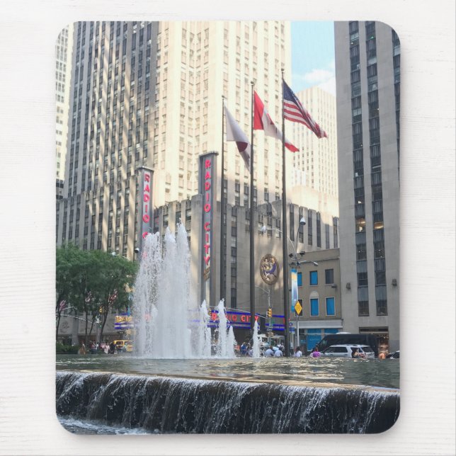 Rockefeller Centre New York City Fountain Flags Mouse Mat (Front)