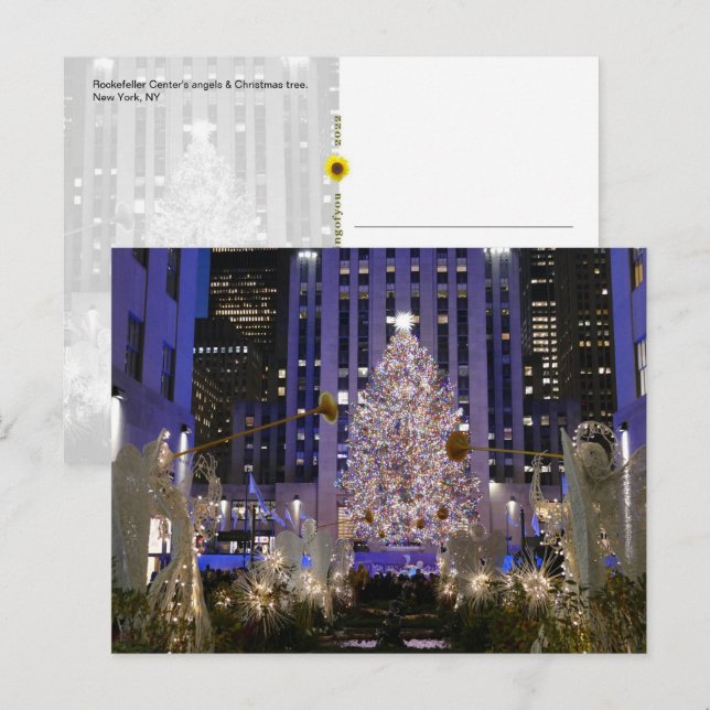 Rockefeller Centre's Angels & Christmas Tree -  Postcard (Front/Back)