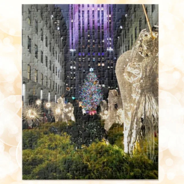 Rockefeller Plaza Christmas NYC Jigsaw Puzzle Zazzle