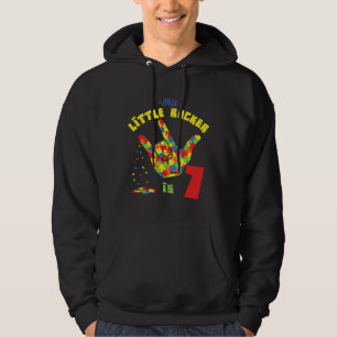 Rocker Age 7 Born Birth Puzzle Autism Awareness Hoodie