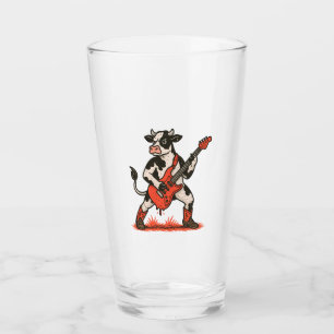 Rocker Cow PNG, Cow Playing Guitar Glass