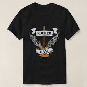 Rocker Dad Guitar Wings Vintage Music Tee