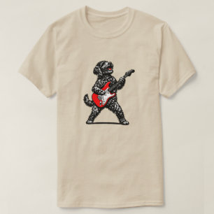 Rocker Dog Jamming Red Electric Guitar T-Shirt