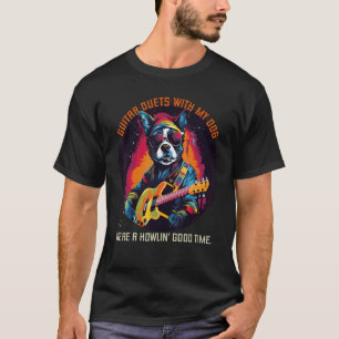 Rocker Dog with cool E-Guitar for Rock'n Roll Tune T-Shirt