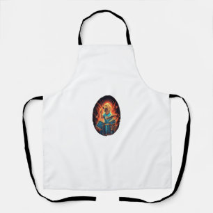 Rocker Drumming Golden Retriever Dog Drummer Apron