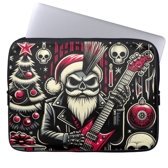 Rocker father xmas  laptop sleeve (Front)