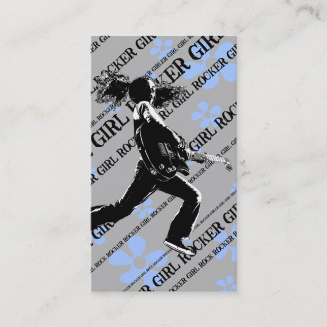 Rocker Girl Grey - Business Card (Front)