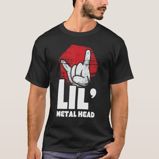 Rocker Hand Metal Sign Rock Music Lover Little Met T-Shirt (Front)