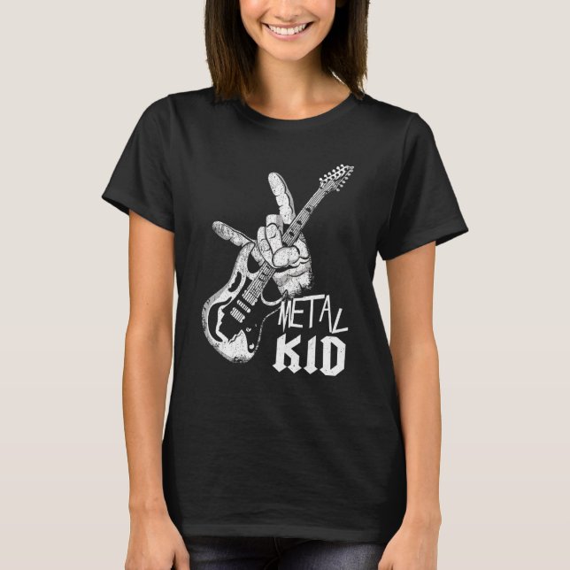 Rocker Hand Sign Metal Music Lover Guitarist Rock  T-Shirt (Front)