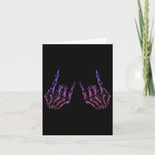 Rocker Hand Sign Rock Skeleton Retro Halloween Men Card