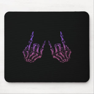 Rocker Hand Sign Rock Skeleton Retro Halloween Men Mouse Mat