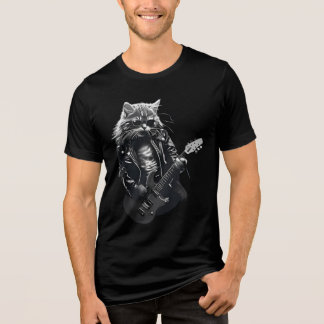 rocker metal cat tshirt