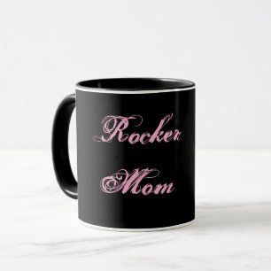 Rocker Mum Cocoa & Coffee Mug (Black & Pink)