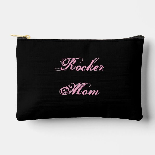 Rocker Mum Cosmetic Bag (Black & Pink) (Front)