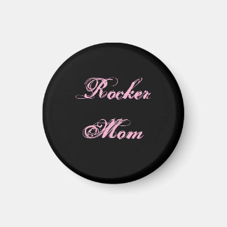 Rocker Mum Fridge Magnet (Black & Pink)