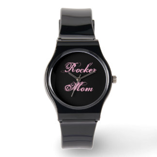 Rocker Mum Wrist Watch (Black & Pink)