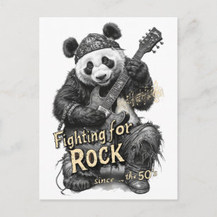 Rocker Panda says: Fighting for Rock on a Holiday Postcard