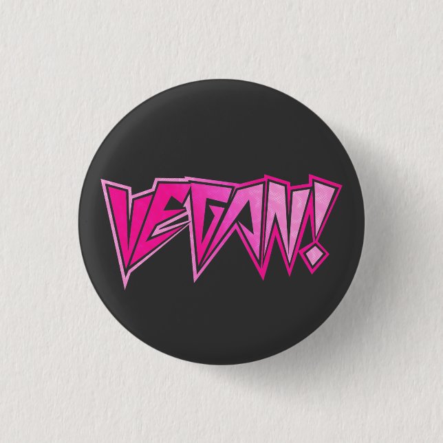 Rocker Pink Vegan 3 Cm Round Badge (Front)
