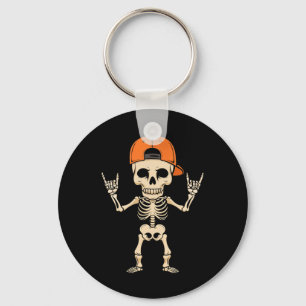 Rocker Skeleton Cap Halloween Punk Rock Men Boys Key Ring