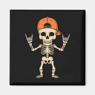 Rocker Skeleton Cap Halloween Punk Rock Men Boys Magnet