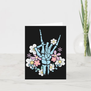 Rocker Skeleton Cap Skater Cool Halloween Punk Roc Card